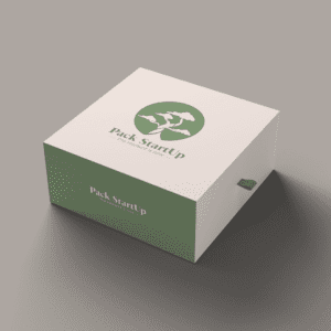 PACK-STARTUP caja blanca con motivos bonsai verde logoo one group agency marketing 4