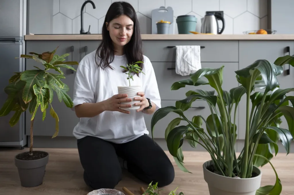 woman-changing-pots-her-plants-home-negocio digital allincard Domina Instagram como un Pro en 2024